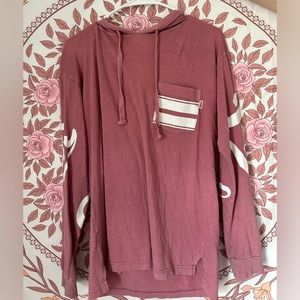 A light pink long sleeved top from PINK Victoria Secret. Also has a hood :)